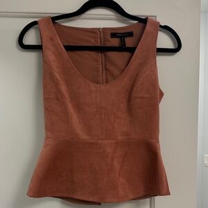Suede Women's Peplum Top in Rust by BCBG